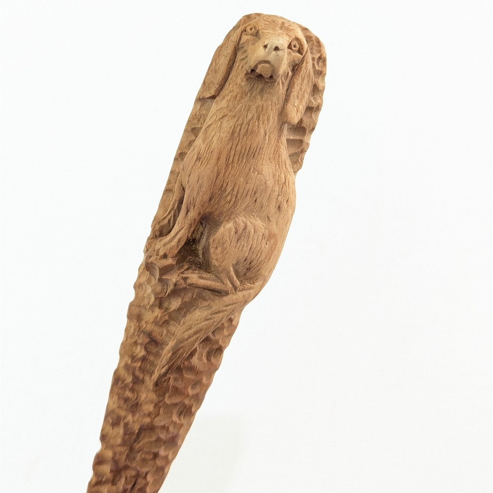Vtg Carved Wood Spoon Hunting Dog Spaniel Folk Art Lodge Cabin Rustic Decor - Picture 7 of 16